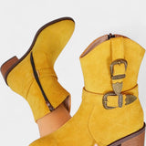 Western Style Suede Mesa Trail Boots with Metal Buckles