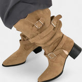 Ruya Pointed Toe High Boots with Modern Western Flair