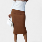Sidonie Two-Tone Long Sleeve Midi Knit Dress Ensemble