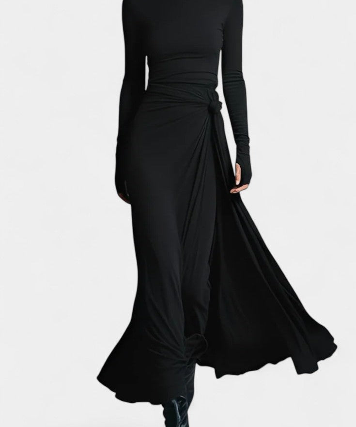 Gray Armelle Long Wrap Dress