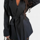 Demelza Set: Belted Blazer with Floral Lace Mermaid Trousers