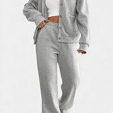Vellina Relaxed Cardigan Jacket & Wide-Leg Pants Set