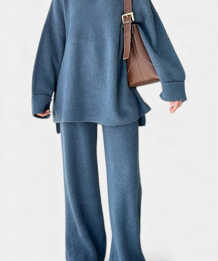 Quirina Relaxed Outfit with Round Neck Top and Flowing Pants