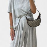 Trista Minimalist Modal Ensemble: Straight Top & Wide-Leg Pants