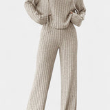 Federica Striped Knit Hoodie and Long Pants Set