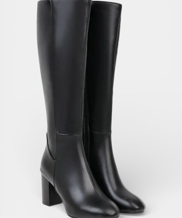 Querida Chic Zip Boots with Comfortable Block Heel
