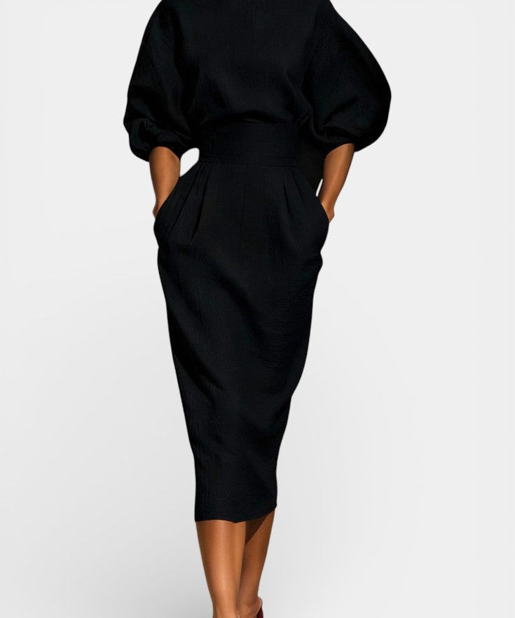 Soizic Structured Top and Midi Skirt Two-Piece Set