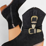 Western Style Suede Mesa Trail Boots with Metal Buckles
