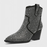 Berenice Zippered Patchwork Boots with Durable Sole