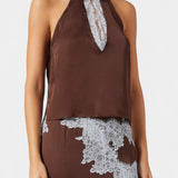 Elvira Coordinated Set Featuring Contrasting Lace Accents