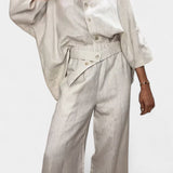 Ailany High Neck Structured Ensemble with Asymmetrical Waist Trousers