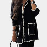Xandra Two-Piece Ensemble: Trimmed Jacket and Casual Pants