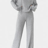 Federica Striped Knit Hoodie and Long Pants Set