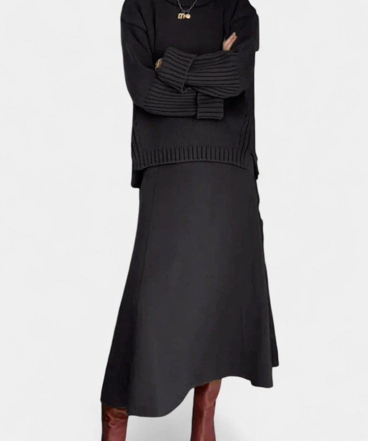 Patricia High Neck Sweater and Ribbed Maxi Skirt Set