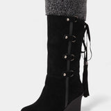 Palmyre Wedge-Heeled Winter Boots with Cozy Fur Lining