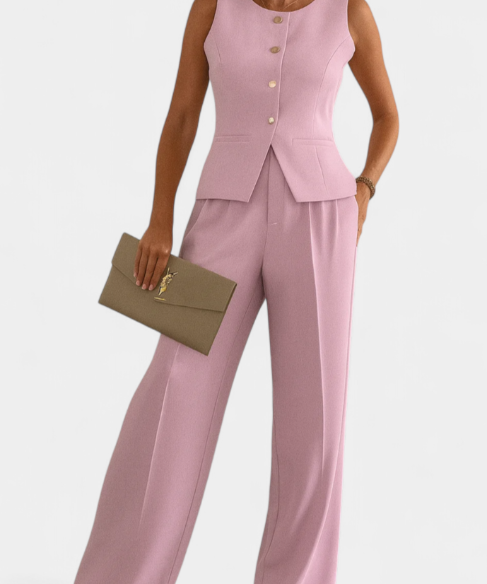 Paloma Sleeveless Set with Chic Flowing Pants