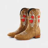 Pink Virginia Embroidered Cowboy Boots
