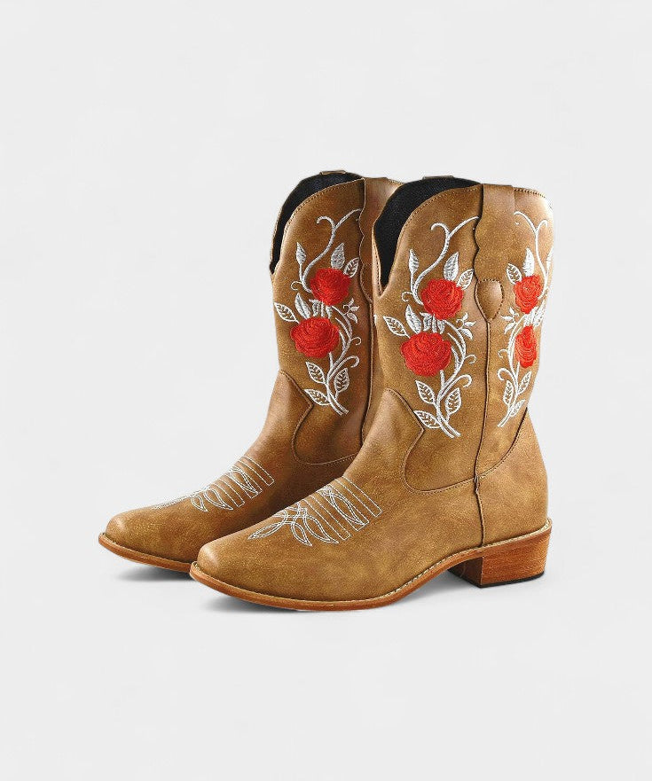 Pink Virginia Embroidered Cowboy Boots
