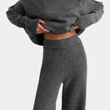 Xylia Knit Set with Turtleneck and Wide-Leg Trousers