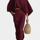 Marlon Long Sleeve Casual Ensemble with Flowing Maxi Skirt