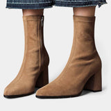 Célie Pointed Toe Ankle Boots with Block Heel