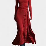 Gray Armelle Long Wrap Dress