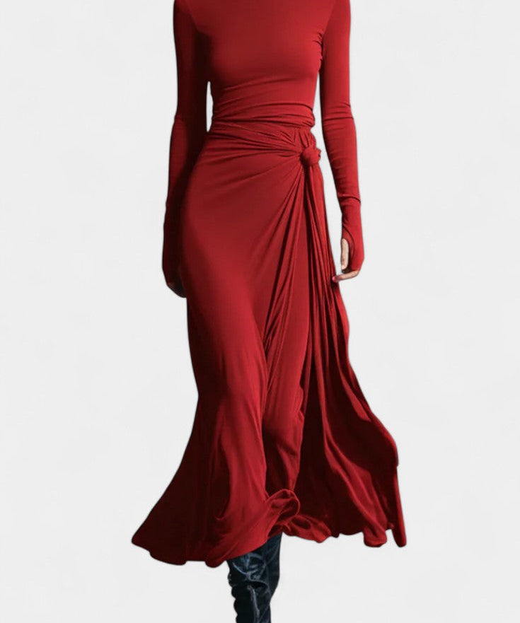 Gray Armelle Long Wrap Dress