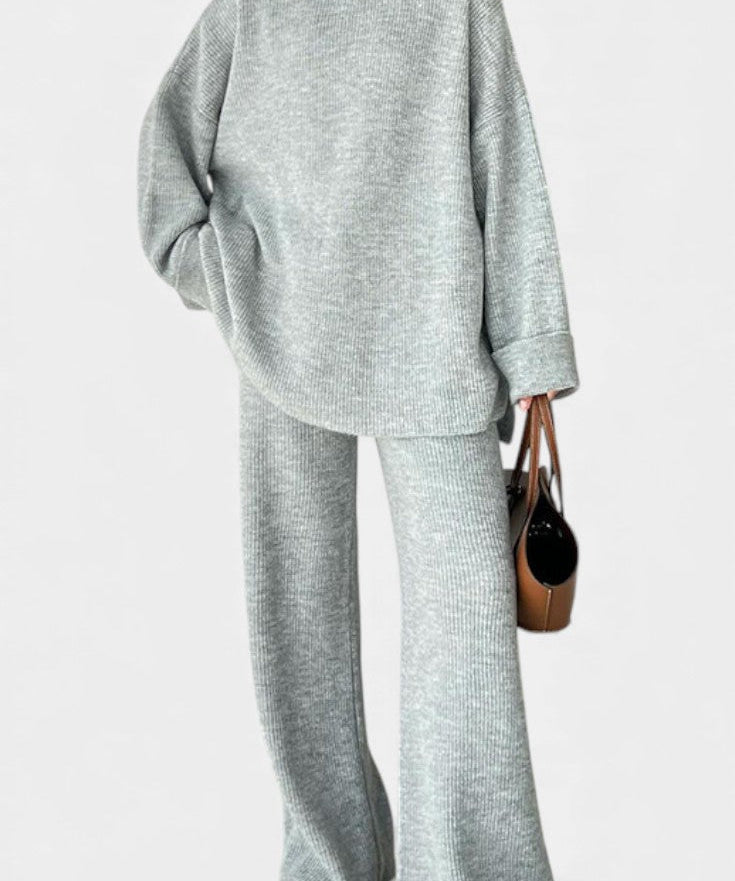Quirina Relaxed Outfit with Round Neck Top and Flowing Pants