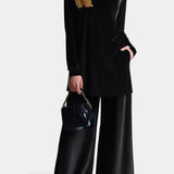Tifenn Velvet High Neck Split Jumpsuit