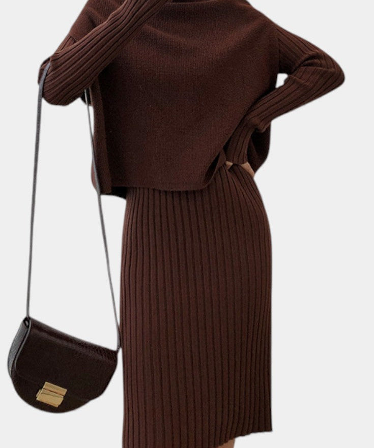 Alectra Modern Silhouette Two-Piece Knit Ensemble