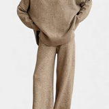 Xylia Turtleneck Knit Set with Wide-Leg Pants