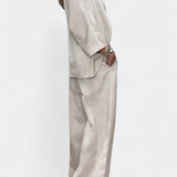 Ailany High Neck Structured Ensemble with Asymmetrical Waist Trousers