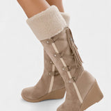 Palmyre Wedge-Heeled Winter Boots with Cozy Fur Lining