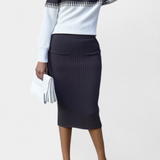 Sidonie Two-Tone Long Sleeve Midi Knit Dress Ensemble