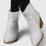 Berenice Zippered Patchwork Boots with Durable Sole