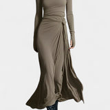 Gray Armelle Long Wrap Dress
