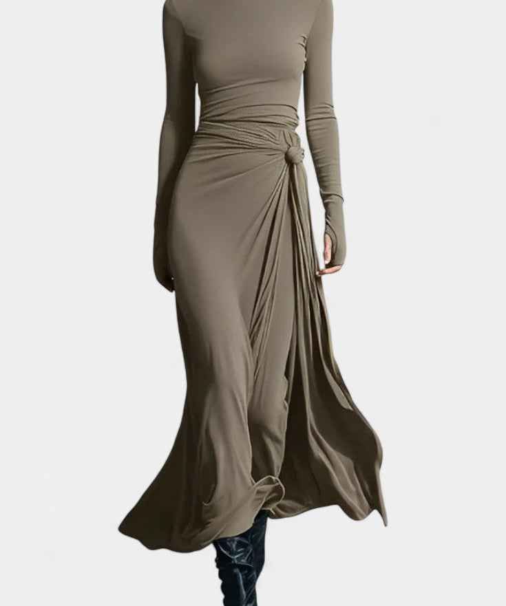Gray Armelle Long Wrap Dress