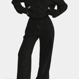 Vellina Cozy Cardigan Jacket & Wide-Leg Pants Set