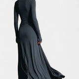 Gray Armelle Long Wrap Dress