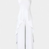 Chrysoula Asymmetrical Sleeveless Outfit with Pleated Trousers