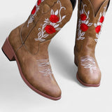 Pink Virginia Embroidered Cowboy Boots