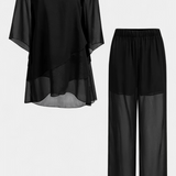 Flowy Off-Shoulder Two-Piece Kitty Set