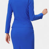 Komoren Chic Blazer and Pencil Skirt Ensemble with Notched Collar