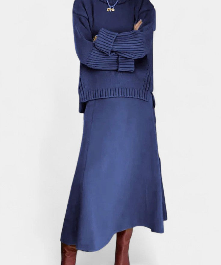Patricia High Neck Sweater and Ribbed Maxi Skirt Set