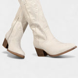 Suede Eusty Cowboy Boots with Block Heel
