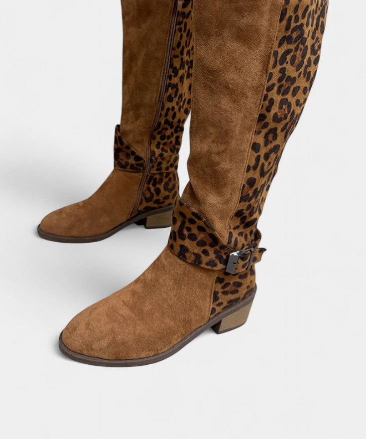 Carenza Stylish and Cozy Leopard Print Boots