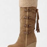 Palmyre Wedge-Heeled Winter Boots with Cozy Fur Lining