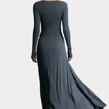 Gray Armelle Long Wrap Dress