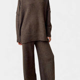 Xylia Knit Set with Turtleneck and Wide-Leg Trousers