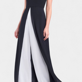 Alicia Two-Tone Sleeveless Layered Long Set with Flared Pants